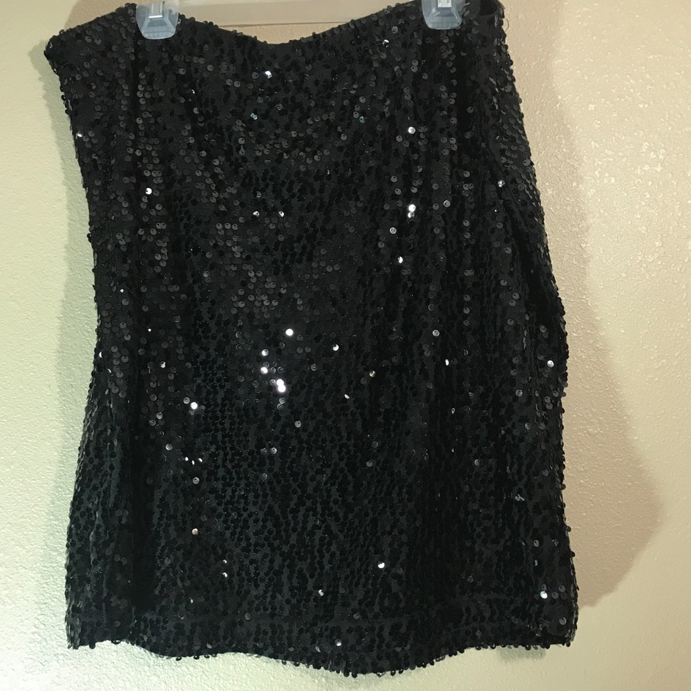 Modern Metallics Sequin Black Skirt Sz 22/24